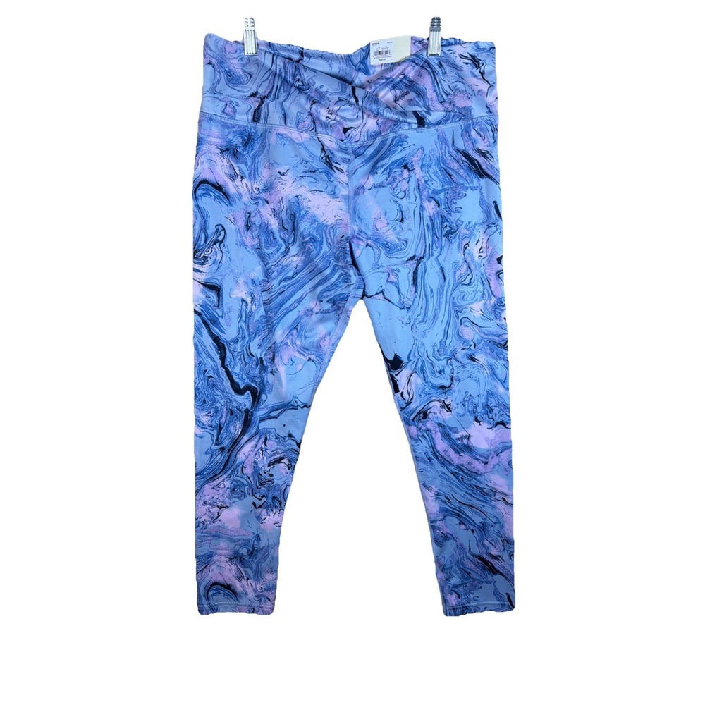 SO Sporty Legging XL Blue Purple Marble Swirl‎ High Rise 7/8ths  NEW